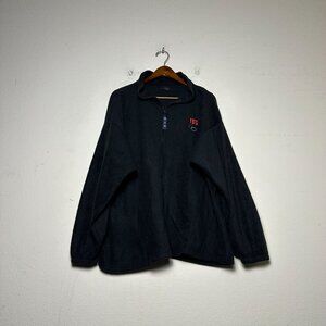 Team USA Olympic Team Fleece Full Zip Jacket Men XL USA Made Sweater Black VTG